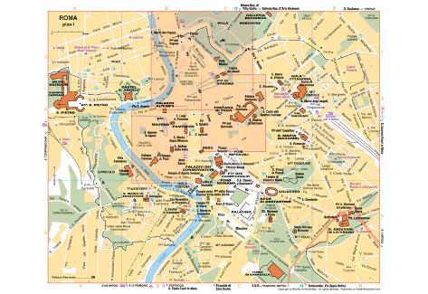 Michelin Formal Rome Italy Map Artwork Print Poster graphic about Printable Maps of Rome titled Michelin Formal Rome Italy Map Artwork Print Poster